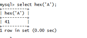 MySQL字符串十六进制()函数