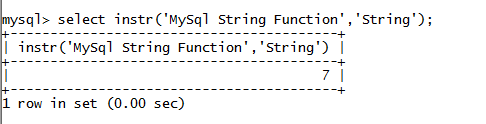 MySQL String INSTR()函数