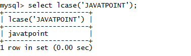 MySQL字符串LCASE()函数