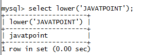 MySQL String LOWER()函数