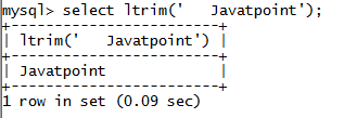 MySQL String LTRIM()函数