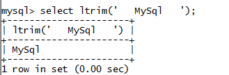 MySQL String LTRIM()函数