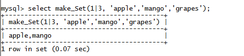 MySQL字符串MAKE_SET()函数