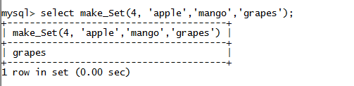 MySQL字符串MAKE_SET()函数