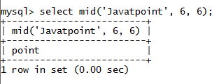 MySQL字符串MID()函数