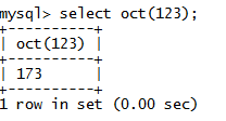 MySQL String OCT()函数