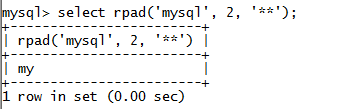 MySQL字符串RPAD()函数