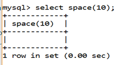 MySQL String SPACE()函数