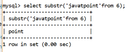 MySQL字符串SUBSTR()函数