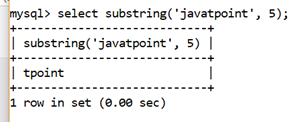 MySQL String SUBSTRING()函数