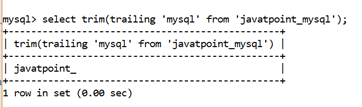 MySQL字符串修剪()函数