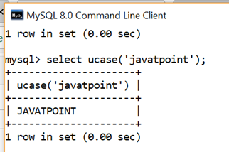 MySQL字符串UCASE()函数