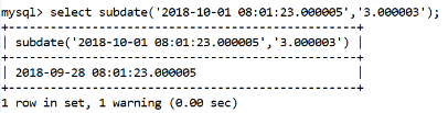 MySQL Subtime()函数