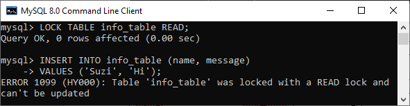 MySQL Table Locking