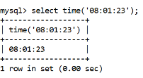MySQL time()函数