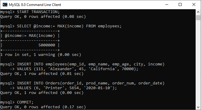 MySQL Transaction