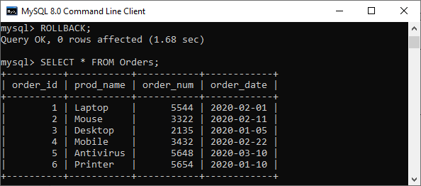 MySQL Transaction