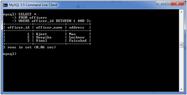 MySQL BETWEEN 2