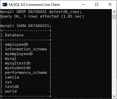 MySQL DROP Database