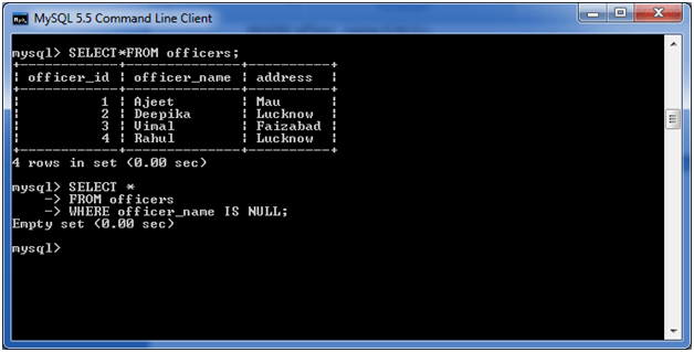 MySQL IS NULL条件2