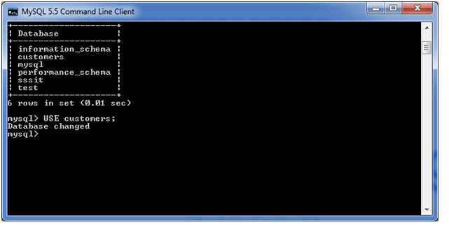 mysql select database 1