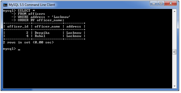 MySQL order by子句1