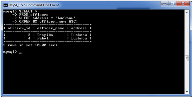 MySQL order by子句2