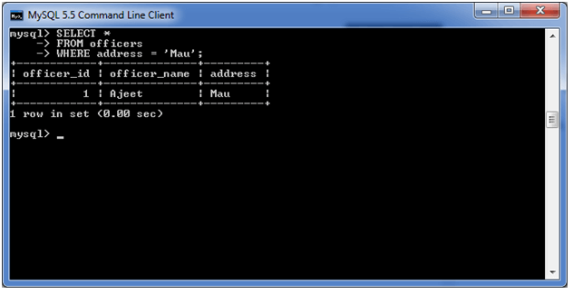 MySQL where子句