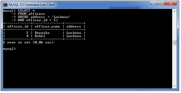 MySQL where子句