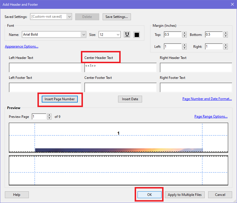 在PDF上添加页码