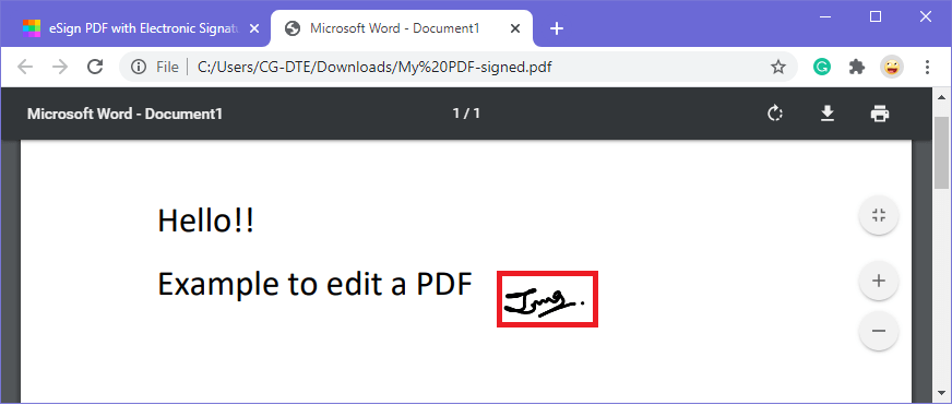 添加签名到PDF