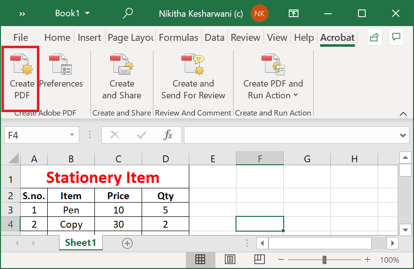 将 Excel 转换为 PDF