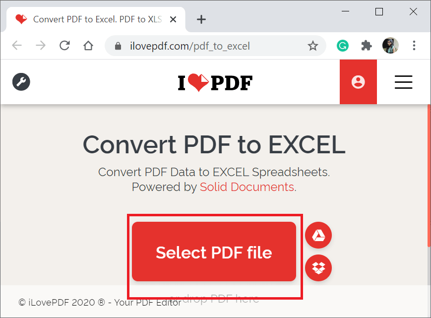 将PDF转换为Excel