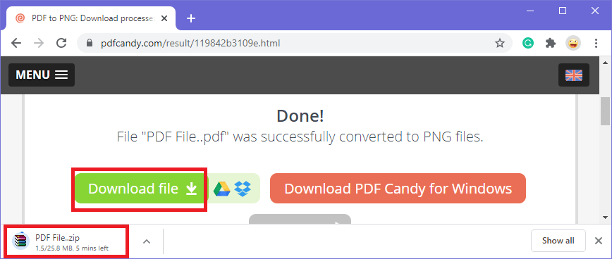 Convert PDF to PNG