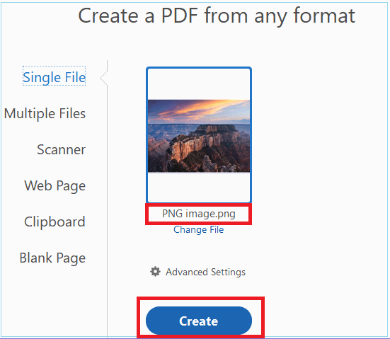 将 PNG 转换为 PDF