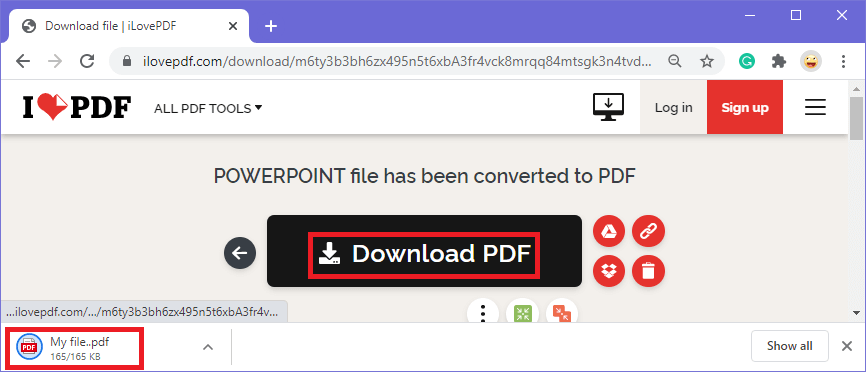 将 PowerPoint 转换为 PDF