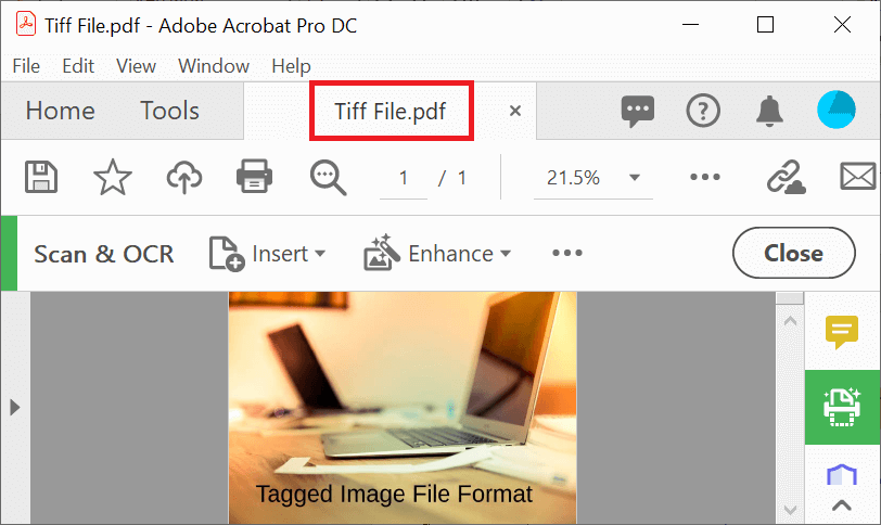 Convert TIFF to PDF