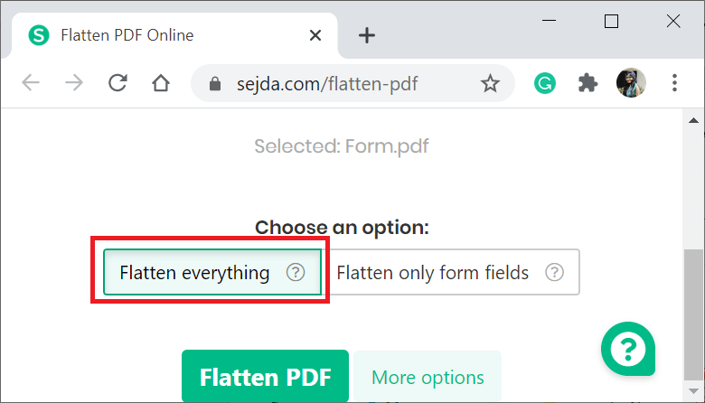 Flatten a PDF