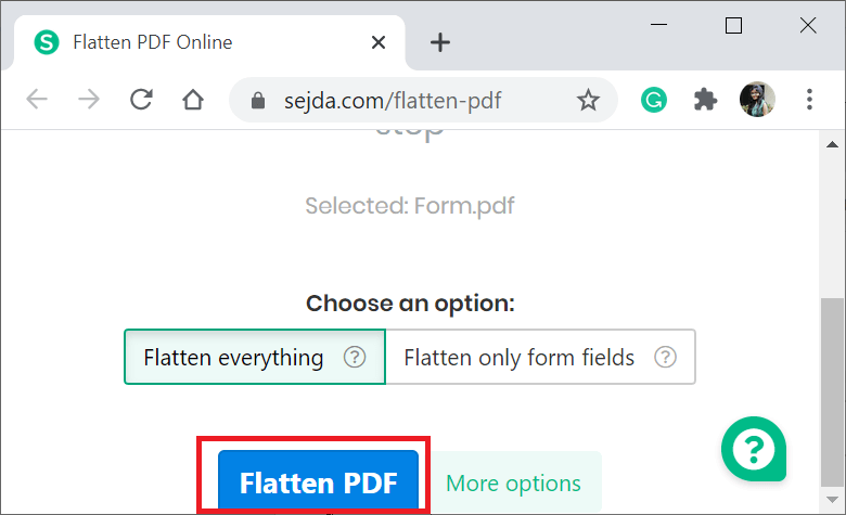 Flatten a PDF