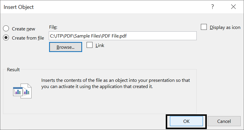 将 PDF 插入 PowerPoint