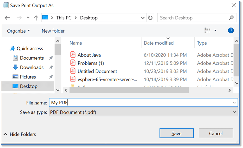 保存PDF