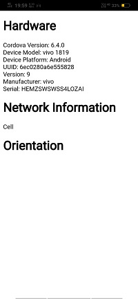 Orientation, Network, and Battery status plugin