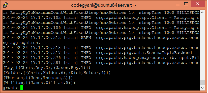 Apache Pig Group Operator