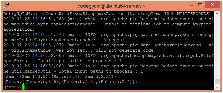 Apache Pig MIN 函数