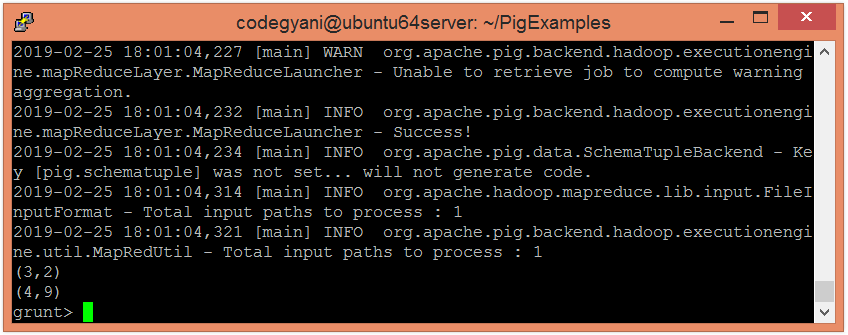 Apache Pig SPLIT Operator