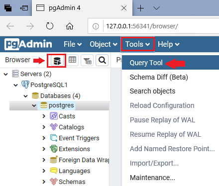 连接到PostgreSQL数据库服务器