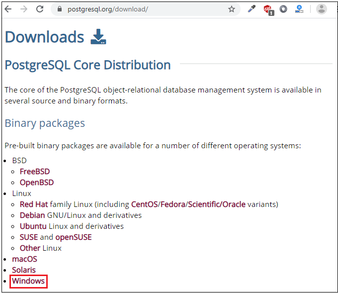 在Windows上安装postgreSQL