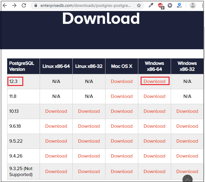 在Windows上安装postgreSQL