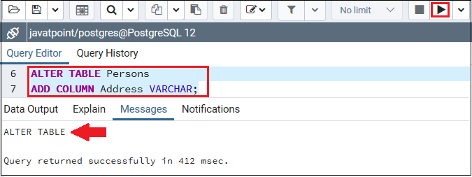 PostgreSQL ADD Columns