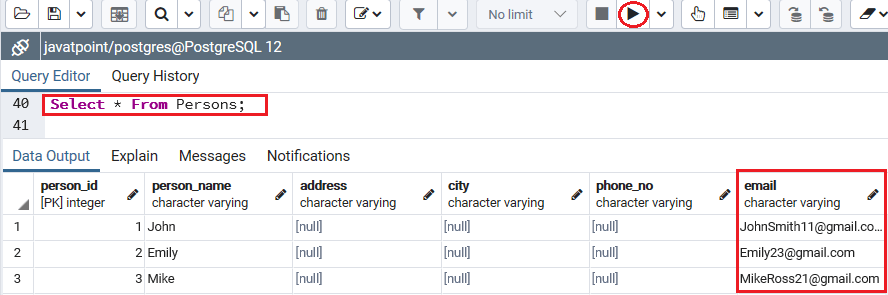 PostgreSQL ADD Columns